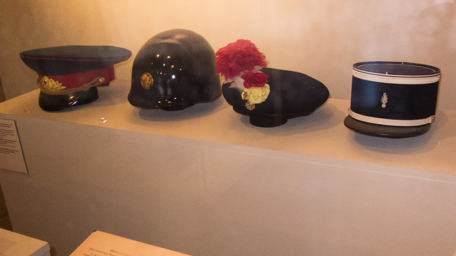 a close-up of a police officers hat resting on a surface (file image)