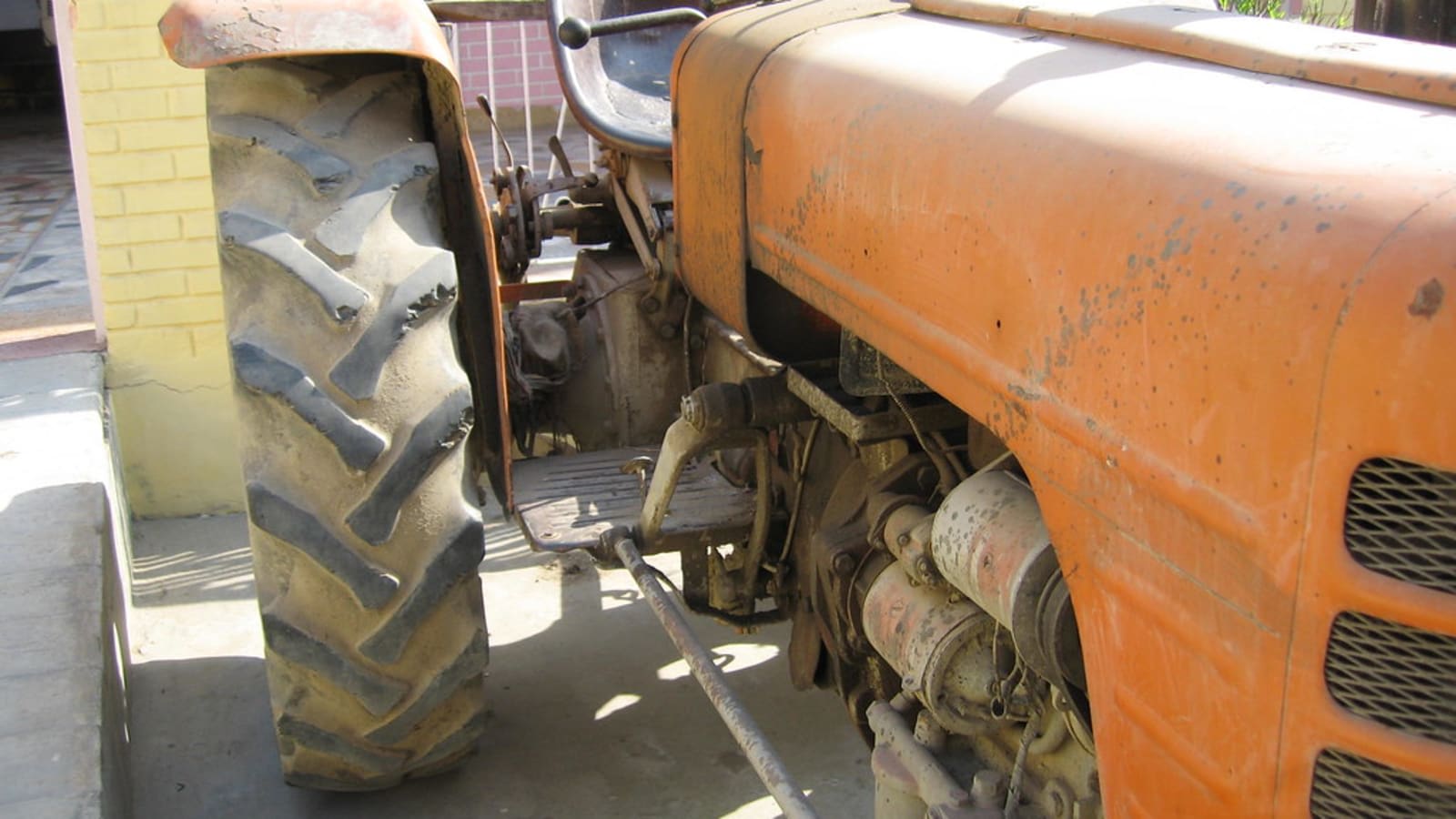 tractor working in an indian agricultural field (file image)