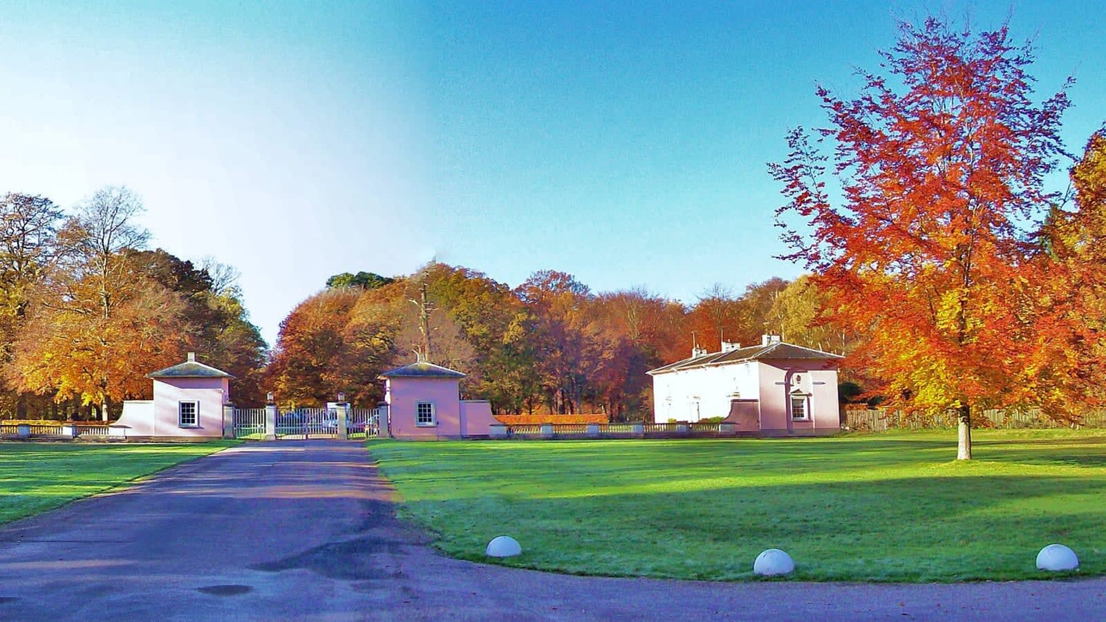 the gated entrance to the royal lodge estate in windsor (file image)