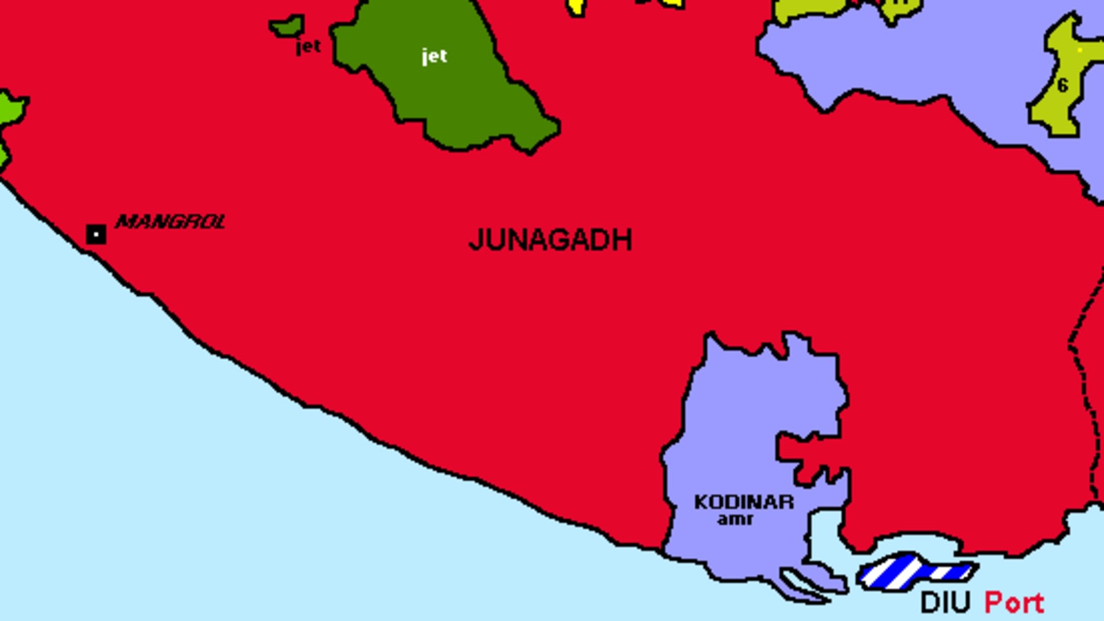 Location of Mangrol State