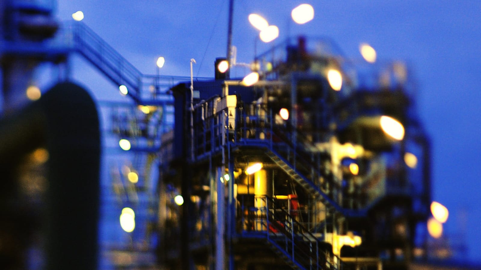 oil refinery towers against a clear sky (file image)