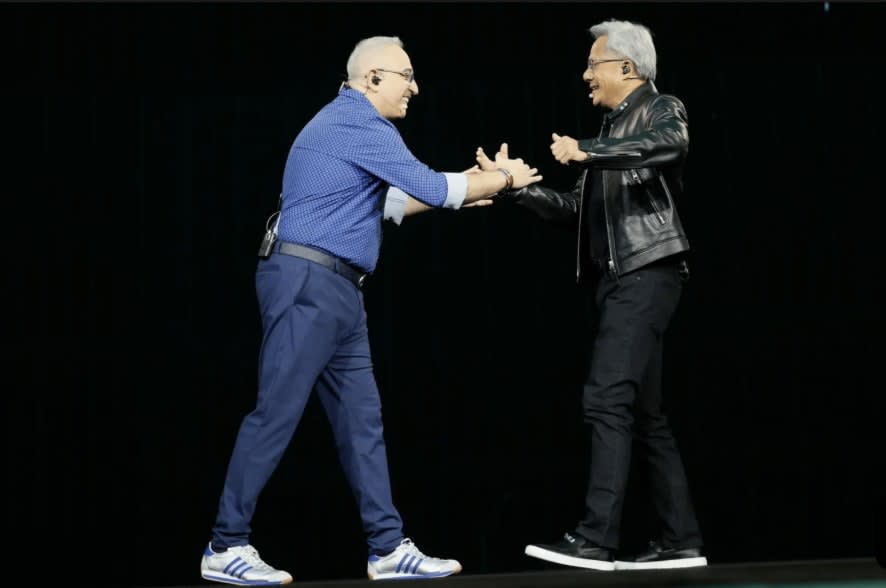HPE CEO Antonio with Nvidia's Jensen