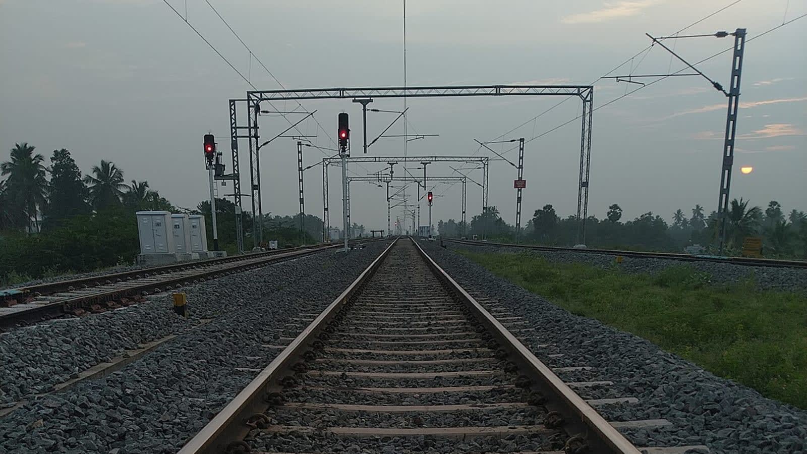 passenger train on railway tracks in northern india (file image)
