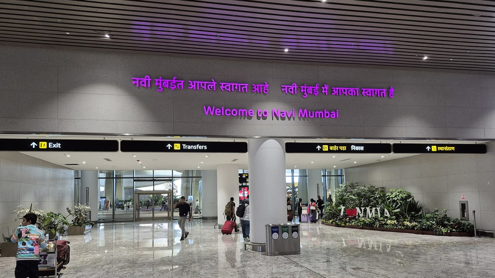 Navi Mumbai International Airport’s Terminal 1 interior, where international flight shifts are being planned.