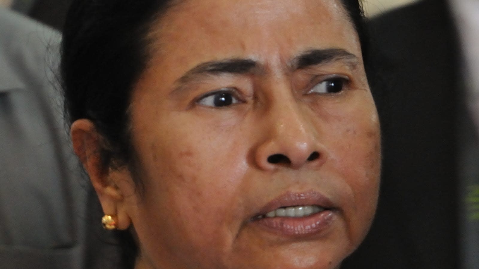 Mamata Banerjee at a public event in Kolkata, 2011.