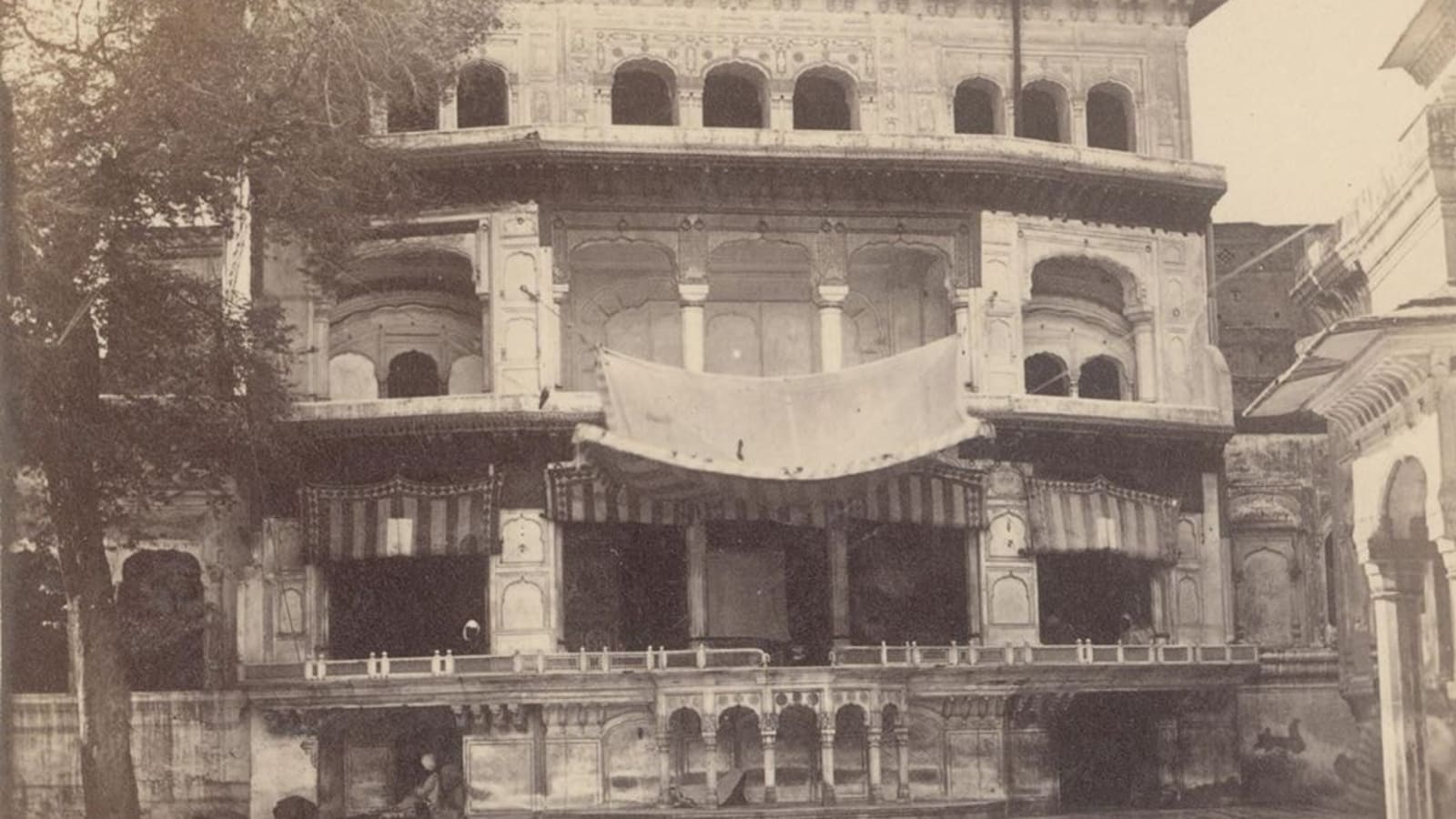 The exterior of the Akal Takht in Amritsar; file image from circa 1870.