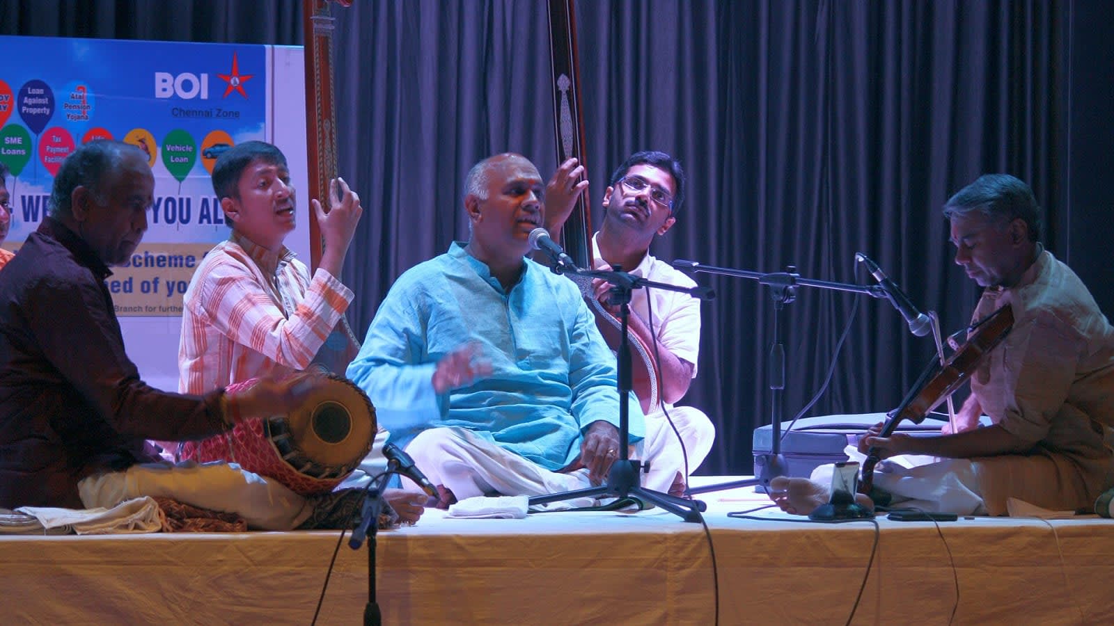 Veteran composer Vijay Siva performing in Chennai.