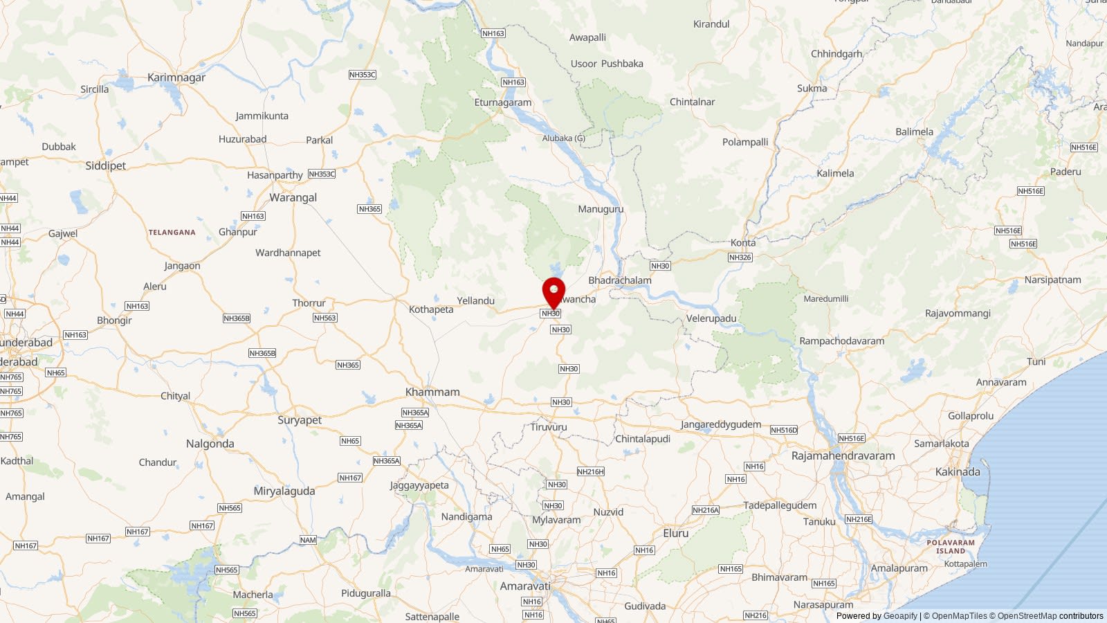 Map: Bhadradri Kothagudem district