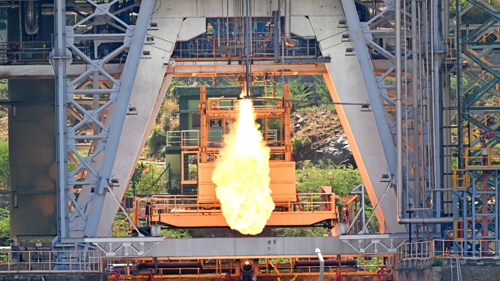 ISRO’s Semicryogenic Engine test at Mahendragiri, Tamil Nadu