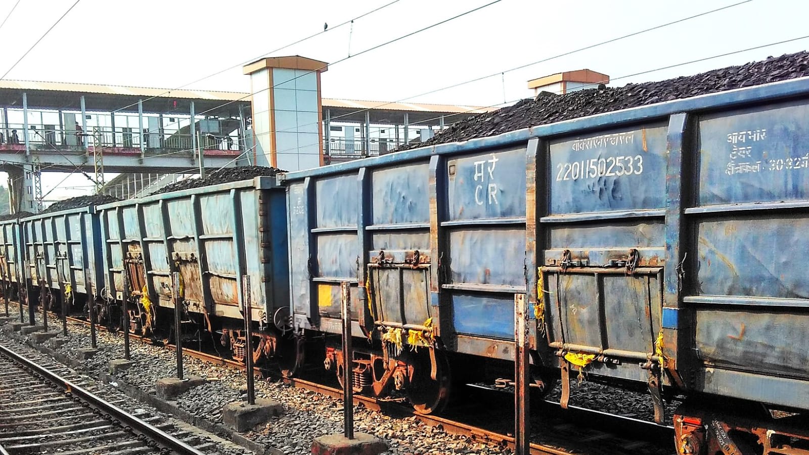 File image of coal loaded in railway wagons in India.
