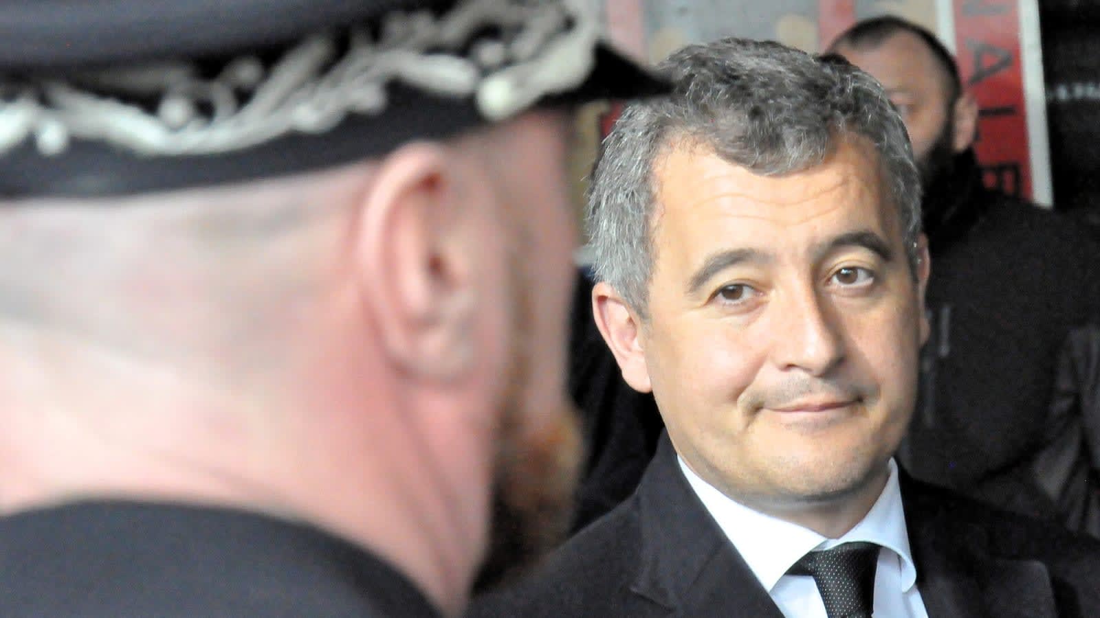 French Interior Minister Gérald Darmanin amid protests in Paris.