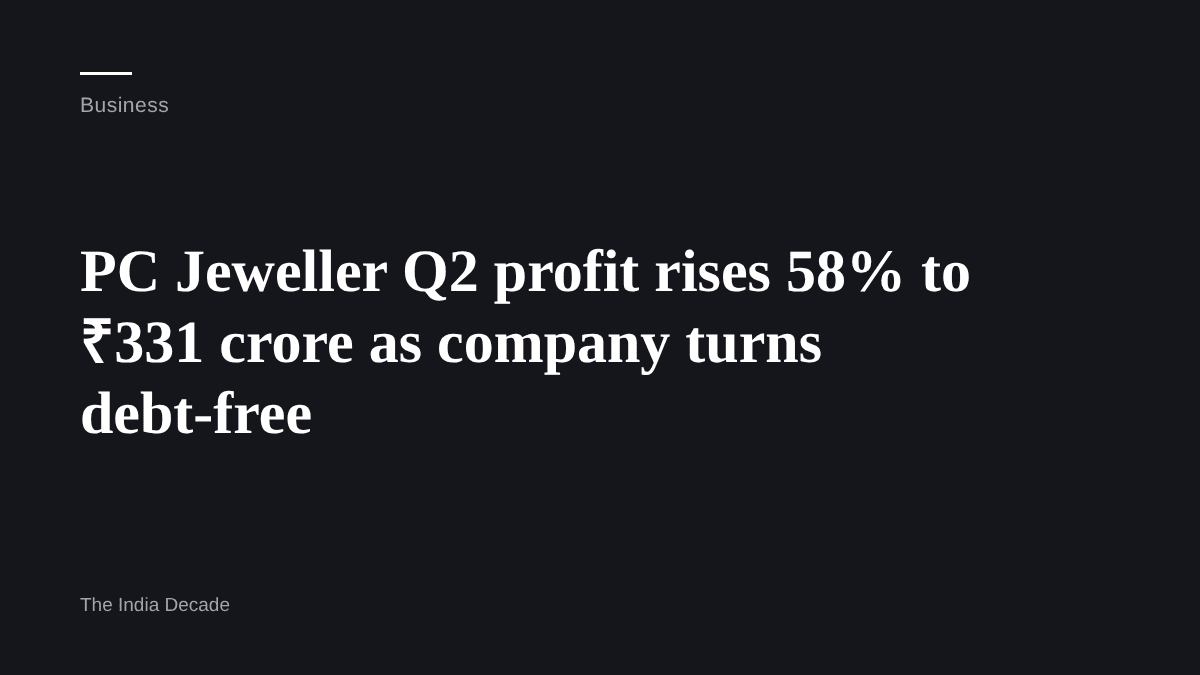 Business — PC Jeweller Q2 profit rises 58% to ₹331 crore as company turns debt-free