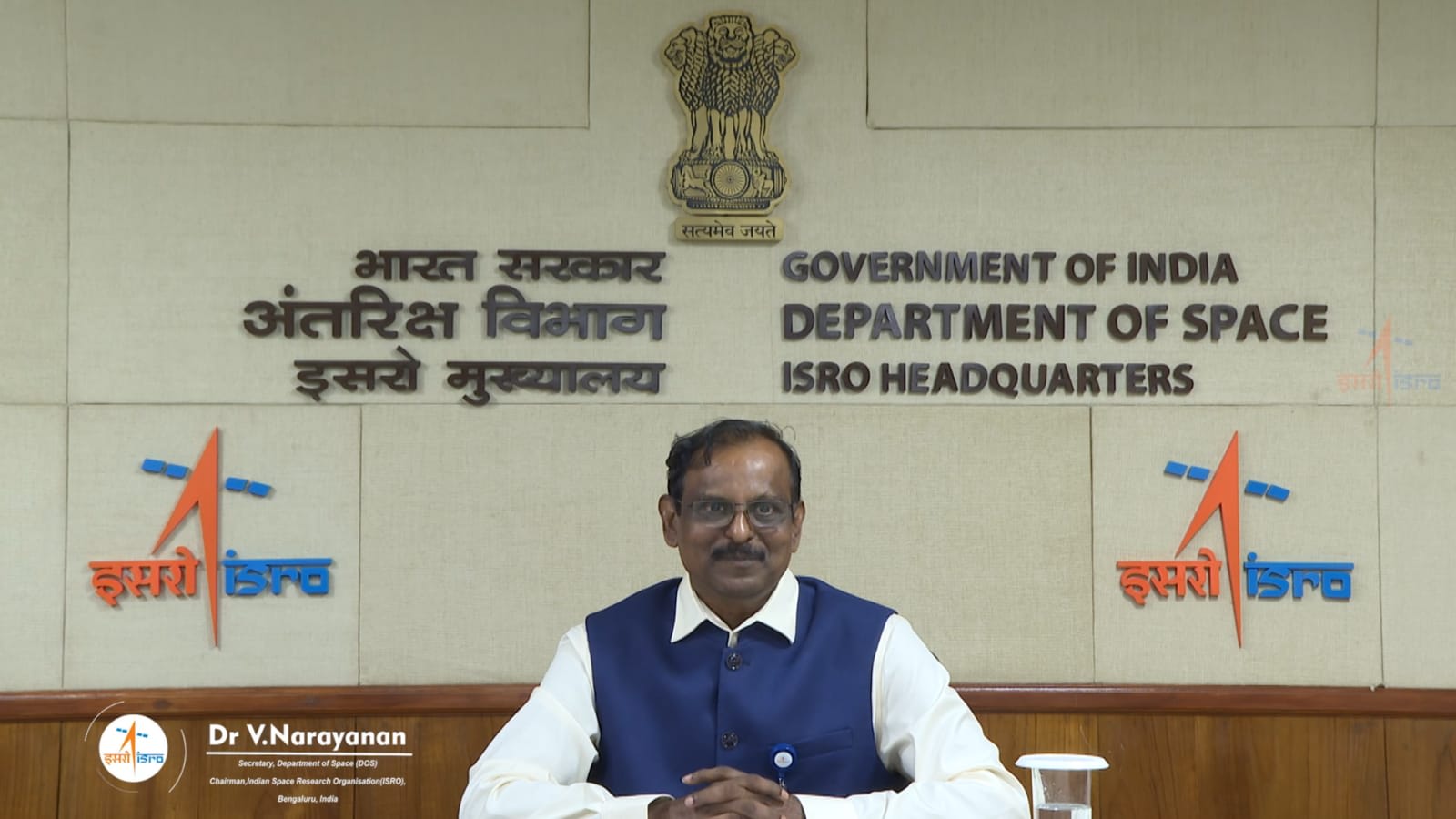 Dr. V. Narayanan, ISRO Chairperson, at ISRO Headquarters in New Delhi
