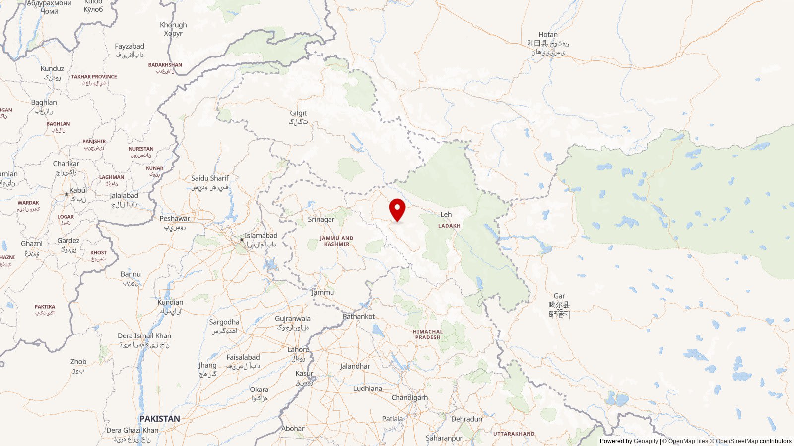 Map: Jammu and Kashmir