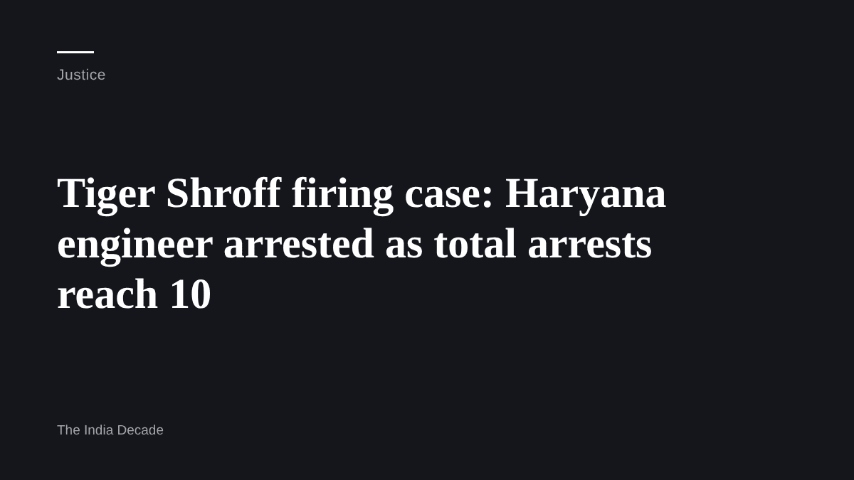 Justice — Tiger Shroff firing case: Haryana engineer arrested as total arrests reach 10