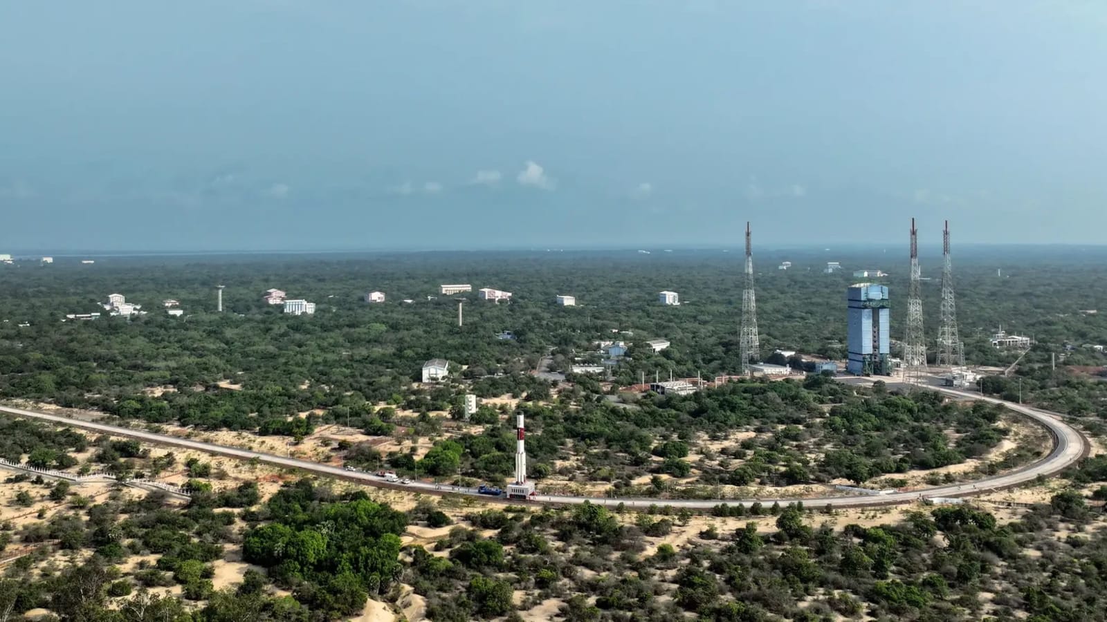 PSLV rocket at Satish Dhawan Space Centre, Sriharikota, ahead of NVS-03 launch.