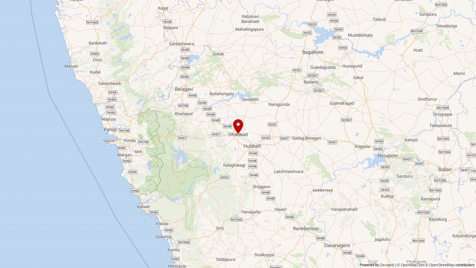 Map: Dharwad district