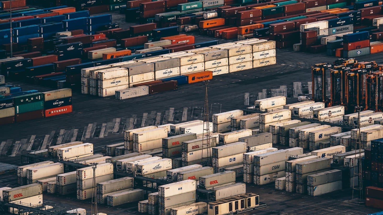 File image of shipping containers at a port.