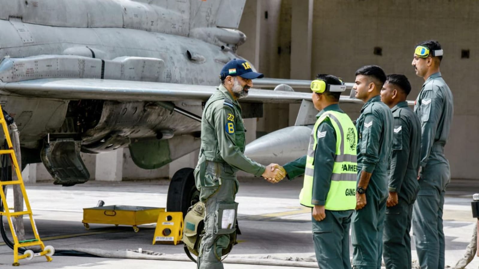 Air Chief Marshal AP Singh interacting with personnel. File image.