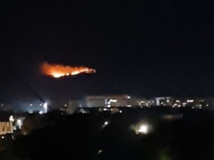 Сильный пожар на горе Бештау