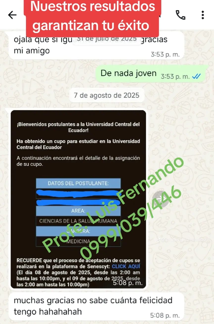 Testimonio estudiante - Universidad Central del Ecuador Medicina