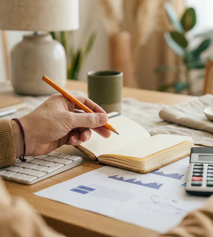 Une calculatrice avec des dossiers