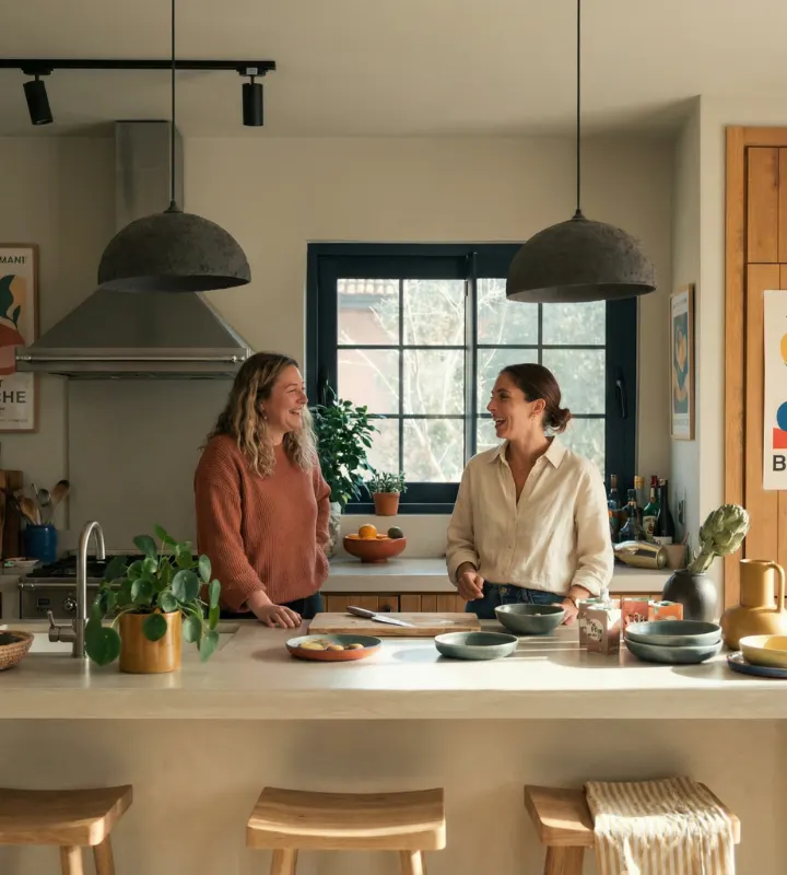 Deux femmes en train de cuisiner