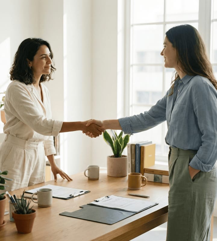 Rendez-vous avec un conseiller en immobilier neuf pour l'achat d'un bien.