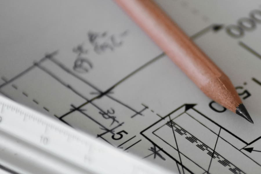 Plan de vente immobilier avec crayon