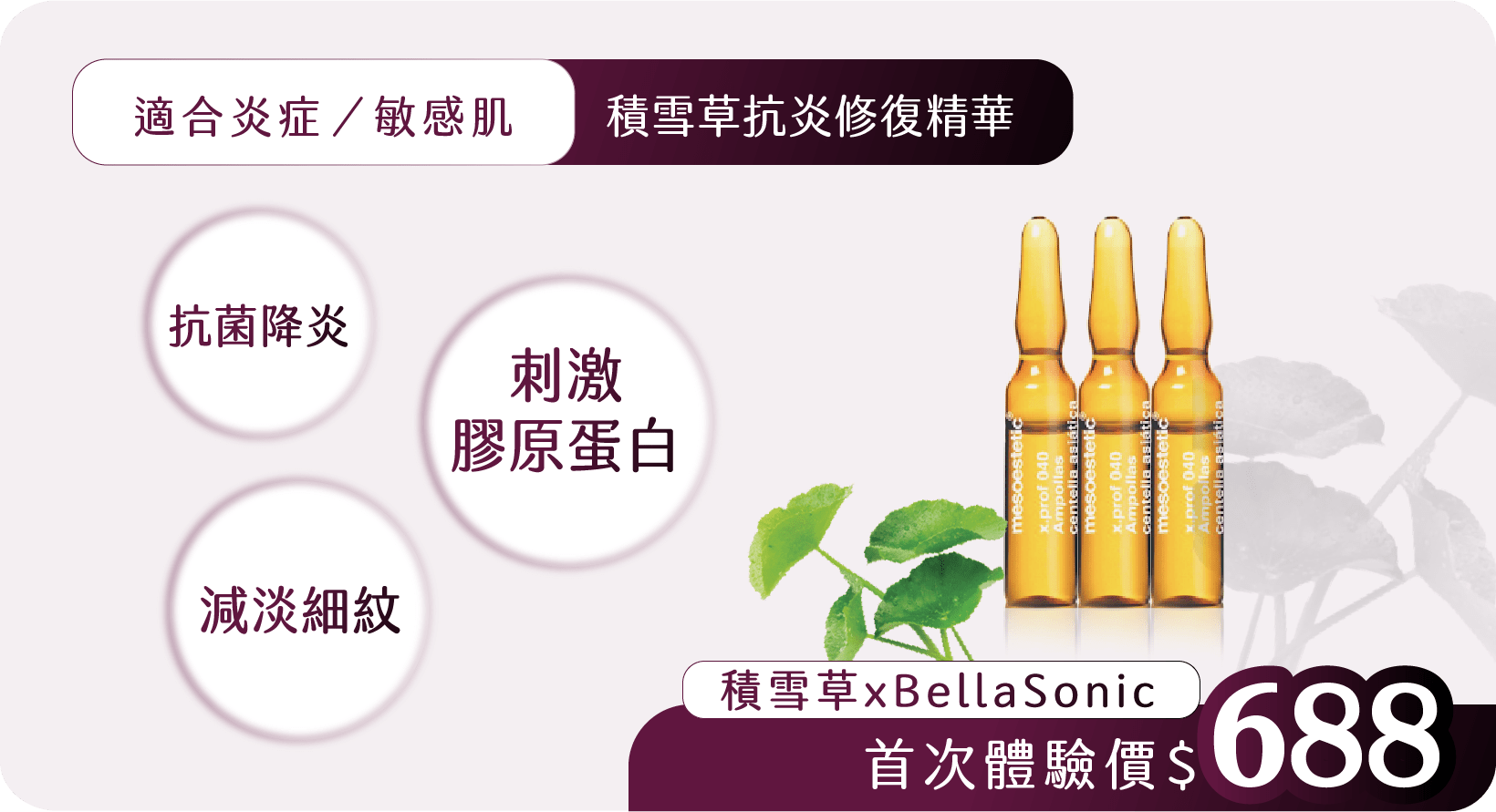 積雪草 x BellaSonic 首次體驗價$688 積雪草 x BellaSonic 首次體驗價$688