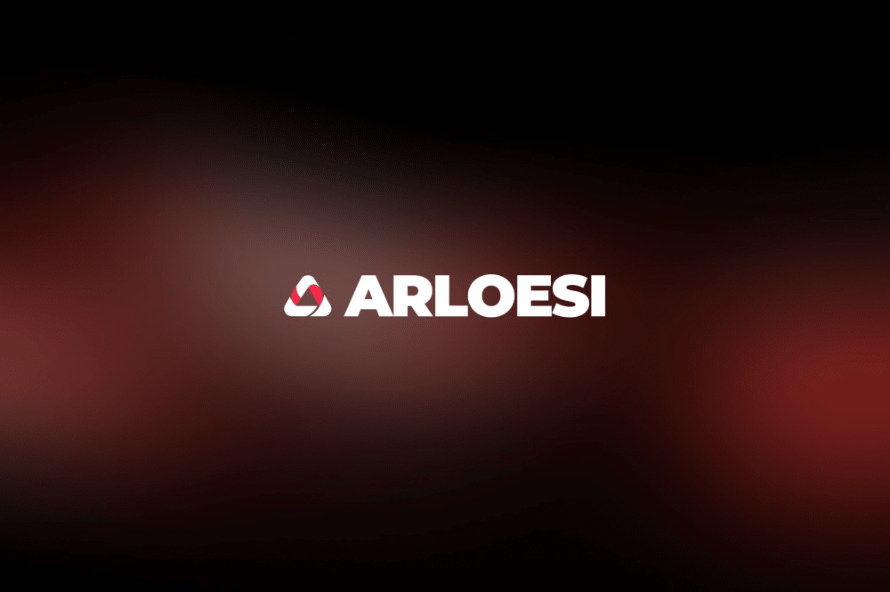 Arloesi logo on the brand's red gradient