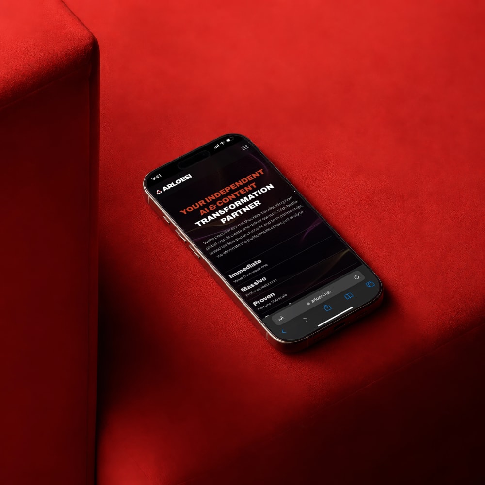 Arloesi website shown on a phone