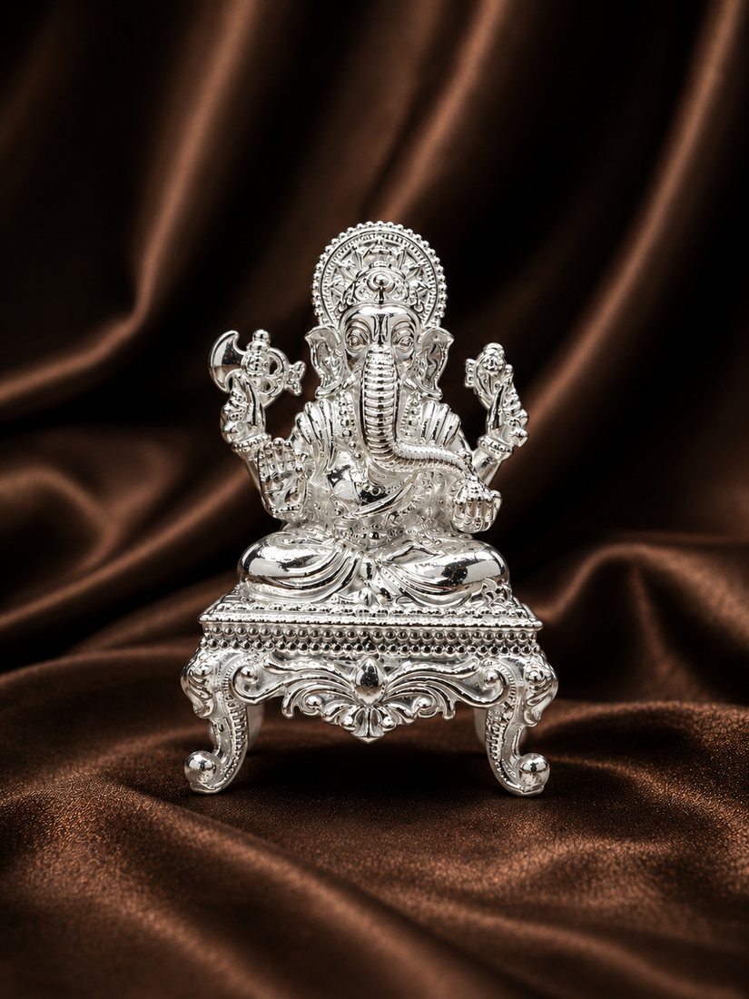 Silver Ganesh Casting (Standpay)