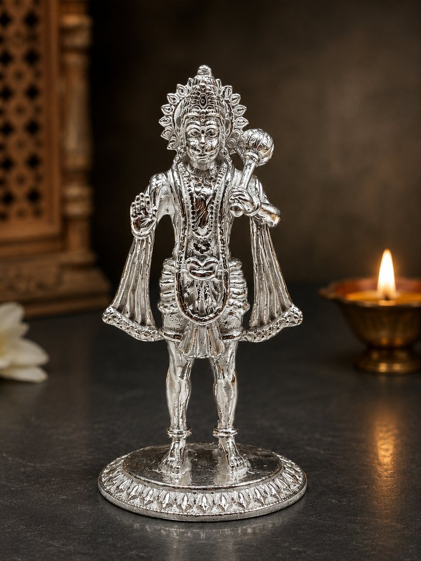 Silver Hanuman Casting (Ubha Ashirwad)