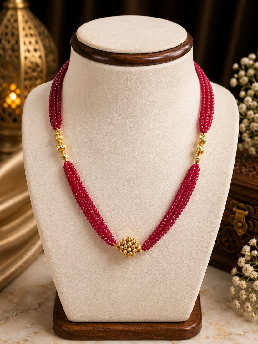 Gold Crystal Mala · Design 3