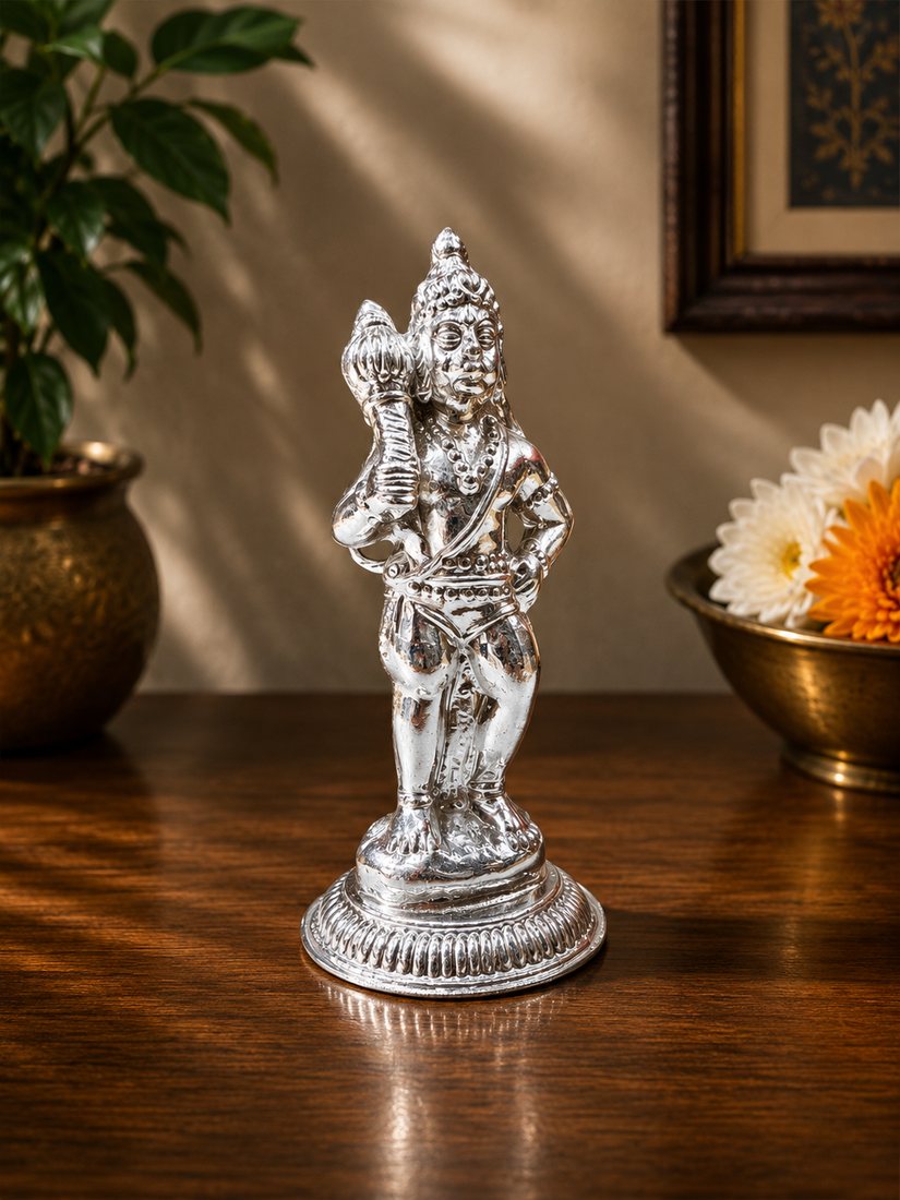 Silver Hanuman Gadhahari Murti