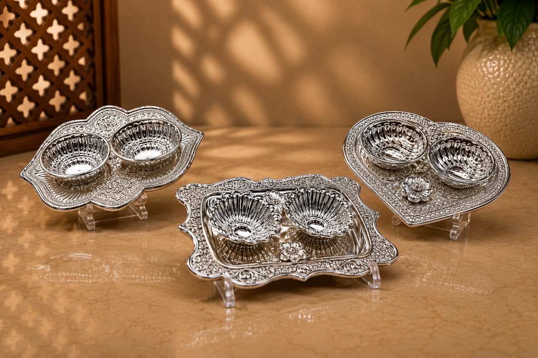 Silver Kamal Plate Without Stand