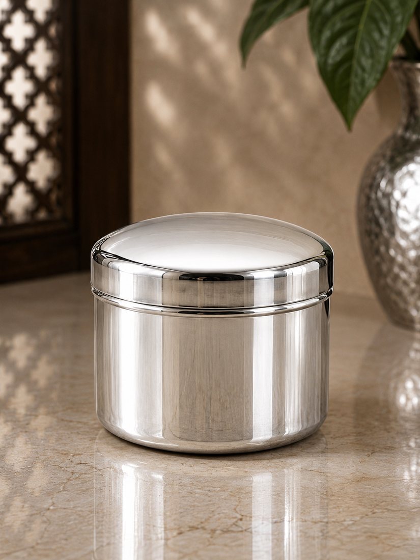 Silver Powder Dabba