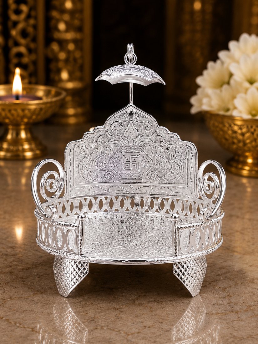 Silver Singhasan Oval