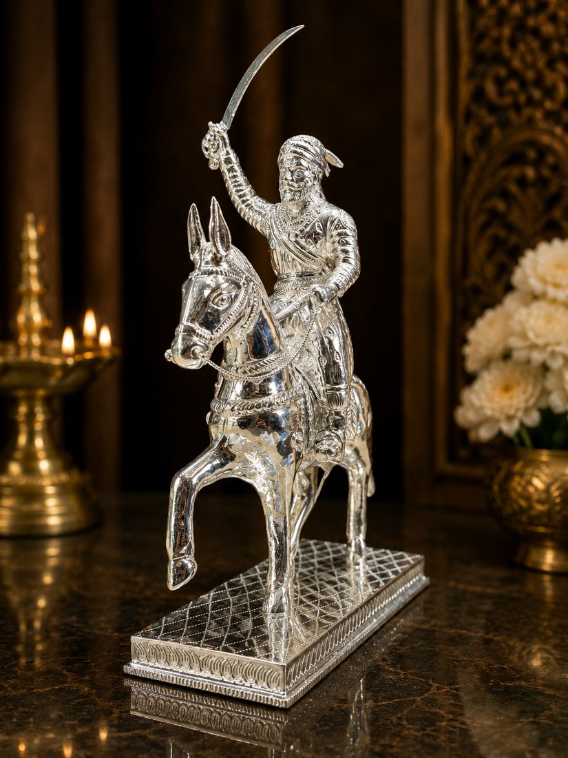 Silver Shivaji Maharaj Murti
