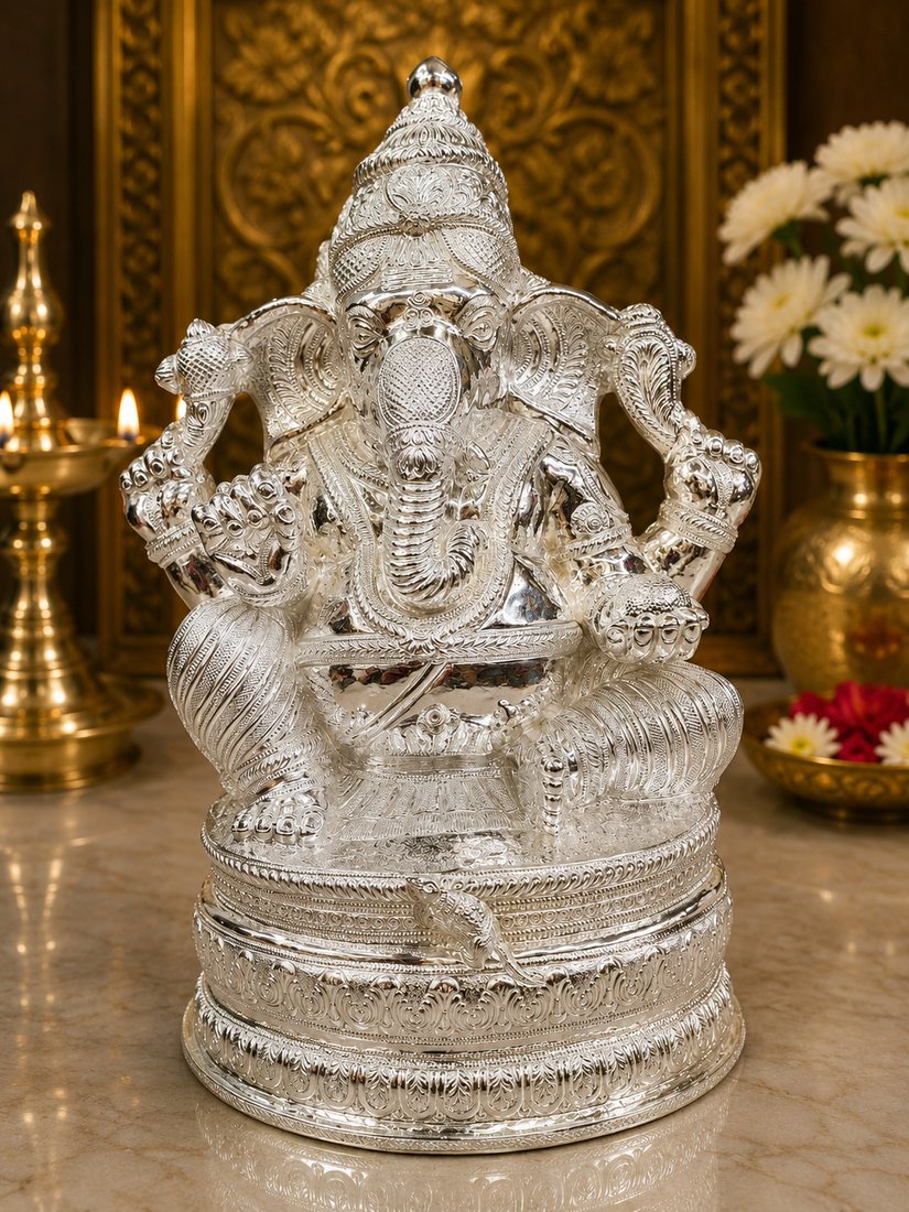 Handcrafted Silver Ganesh Murti
