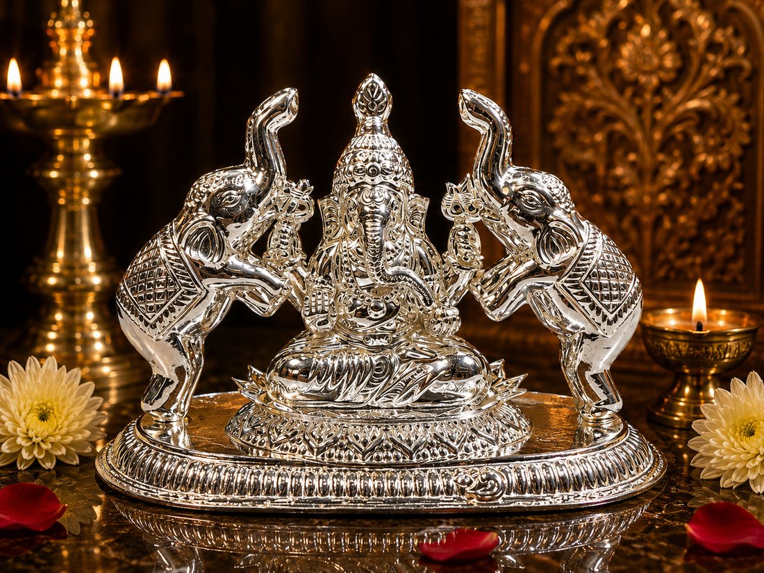 Silver Gajganpati Murti