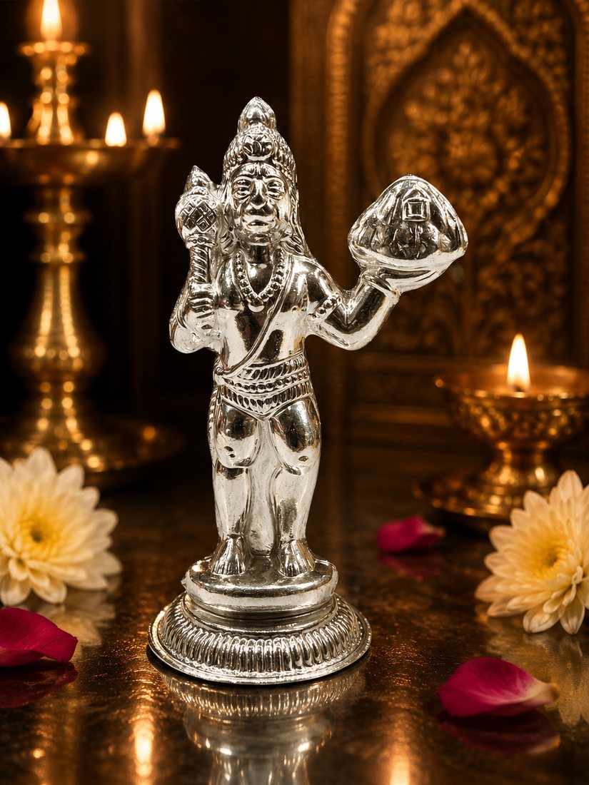 Silver Hanuman Pahadi Murti