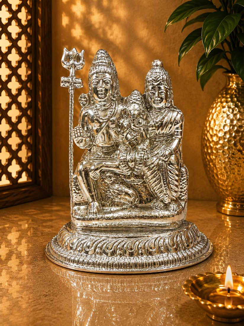 Silver Shiv Parivar Murti