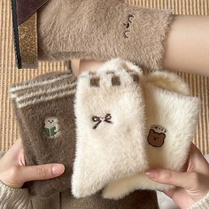 Cute Teddy head winter socks