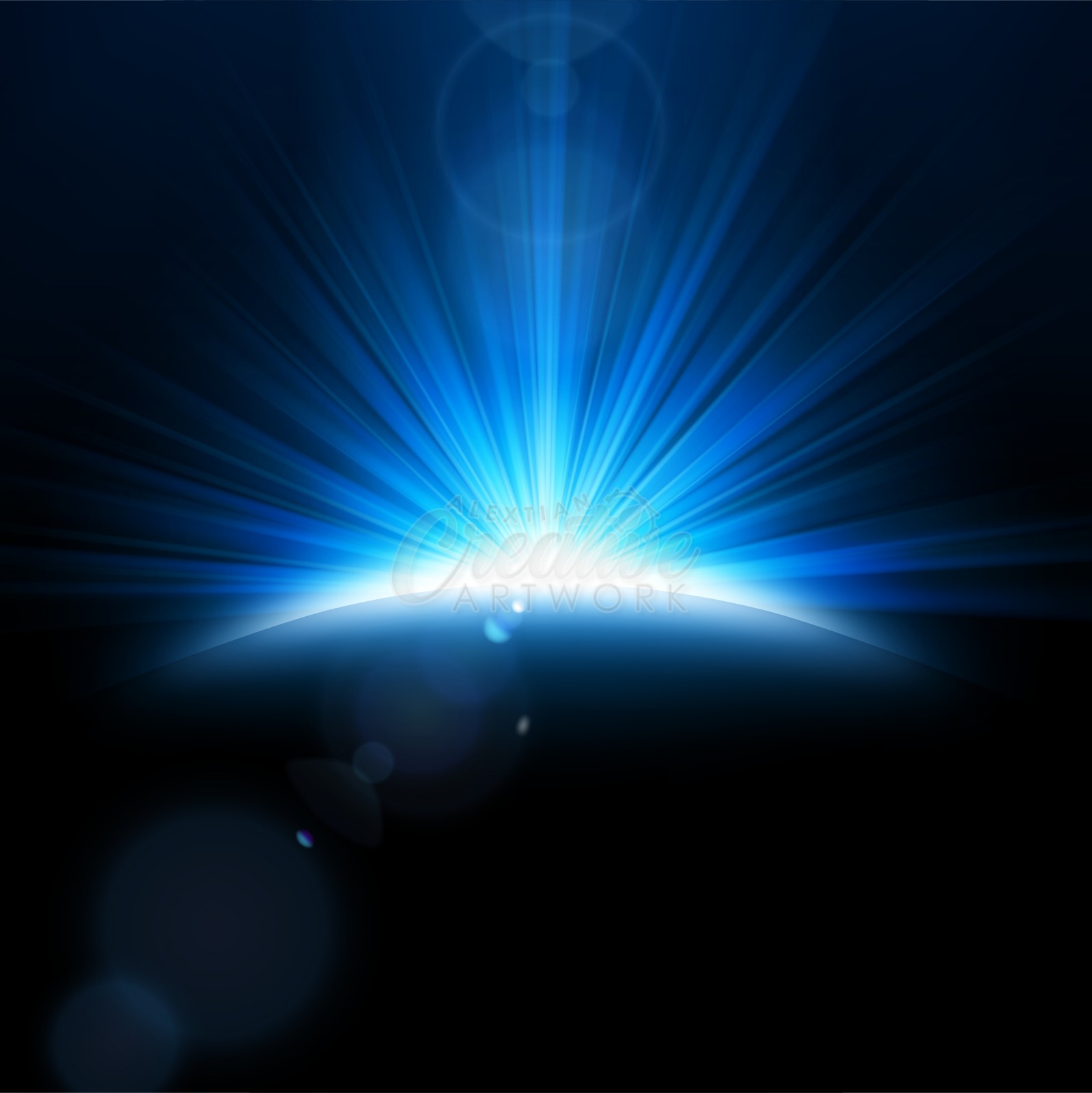Blue Rays Rising on Dark Background. Suitable For Product Advertising, Product Design, and Other, Vector Illustration