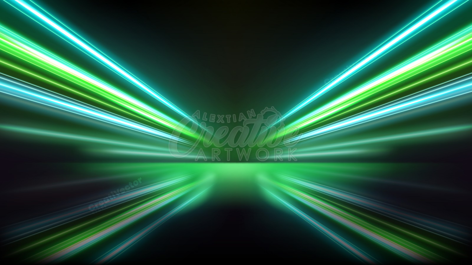 Colorful Light Trails, Perspective Long Time Exposure Motion Blur Effect, Vector Illustration