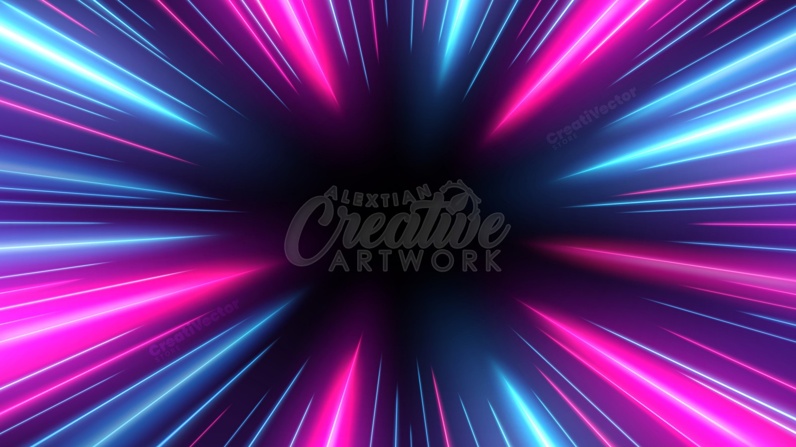 Blue and Pink Rays Zoom In Motion Effect, Light Color Trails, Vector Illustration