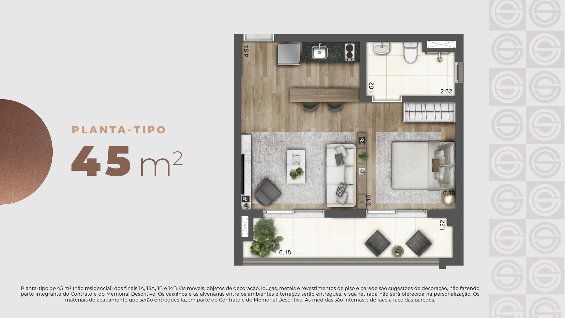 Planta Planta Tipo — 45 m²