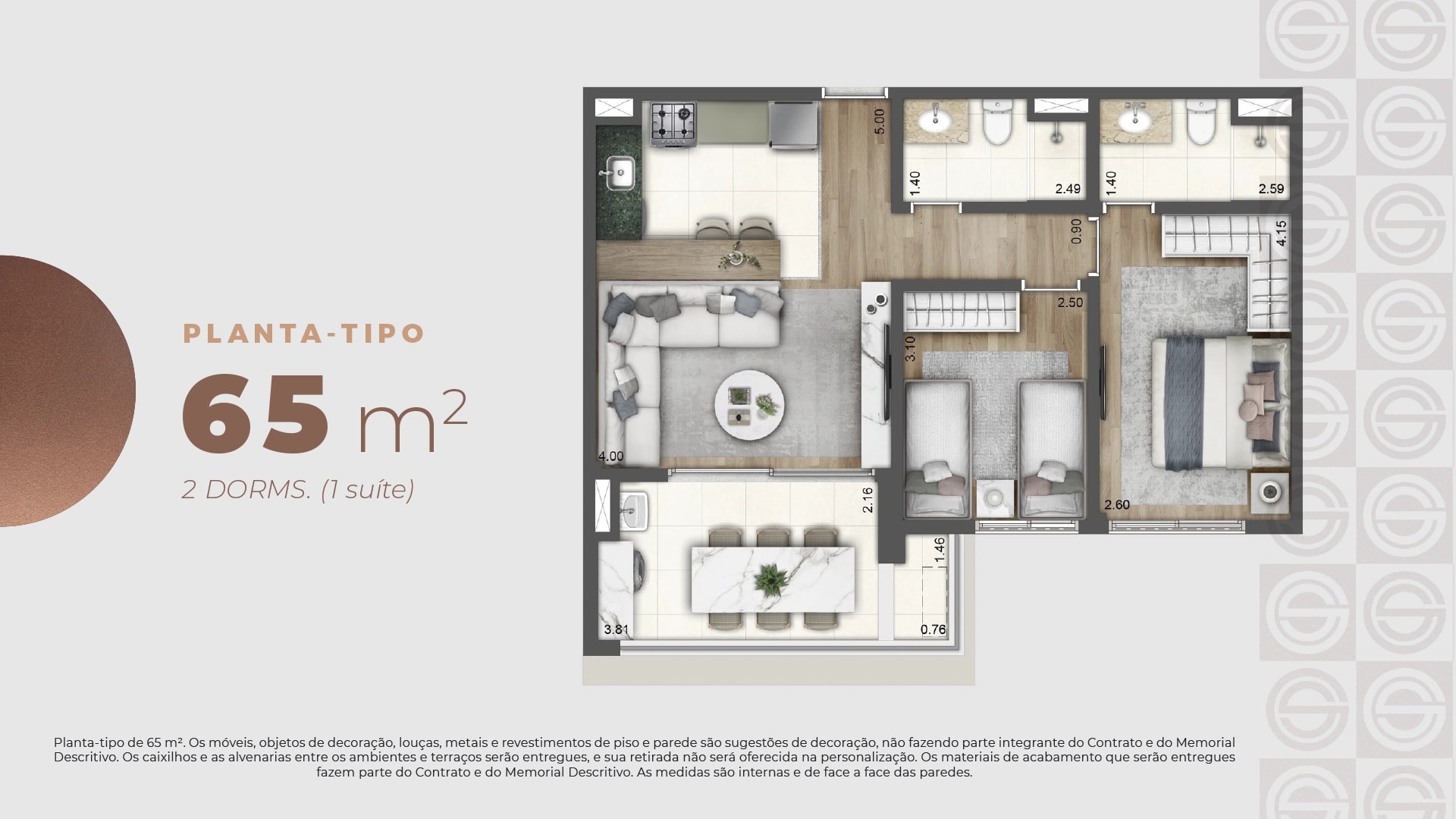 Planta Planta Tipo — 65 m²